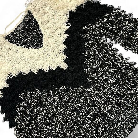 Vintage Answers Shaggy Texture Cardigan L Boho Quirky Kitschy Punk Goth Rockstar - Picture 3 of 8